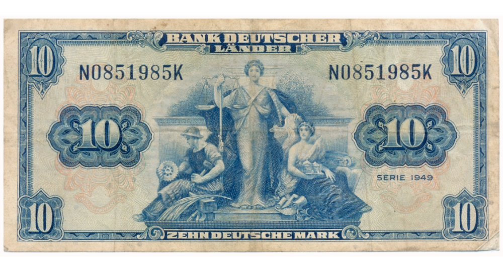 Billete Alemania 10 Deutsche Mark 1949   - Numisfila