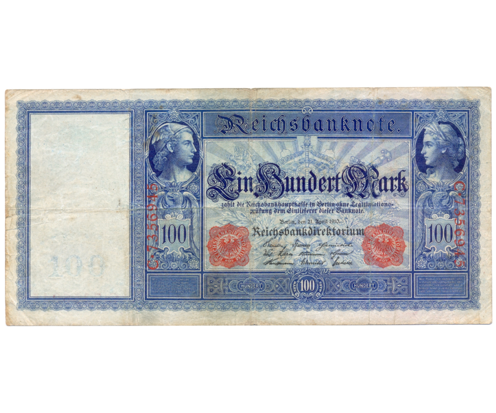 Billete Alemania Imperio 100 Marcos 1910 Mercurio y Ceres - Germania  - Numisfila