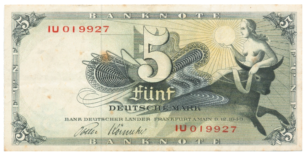 Billete Alemania República Federal 5 Deutsche Mark 1948  - Numisfila