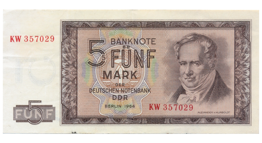 Billete Alemania 5 Mark 1964 Alexander von Humboldt - Numisfila