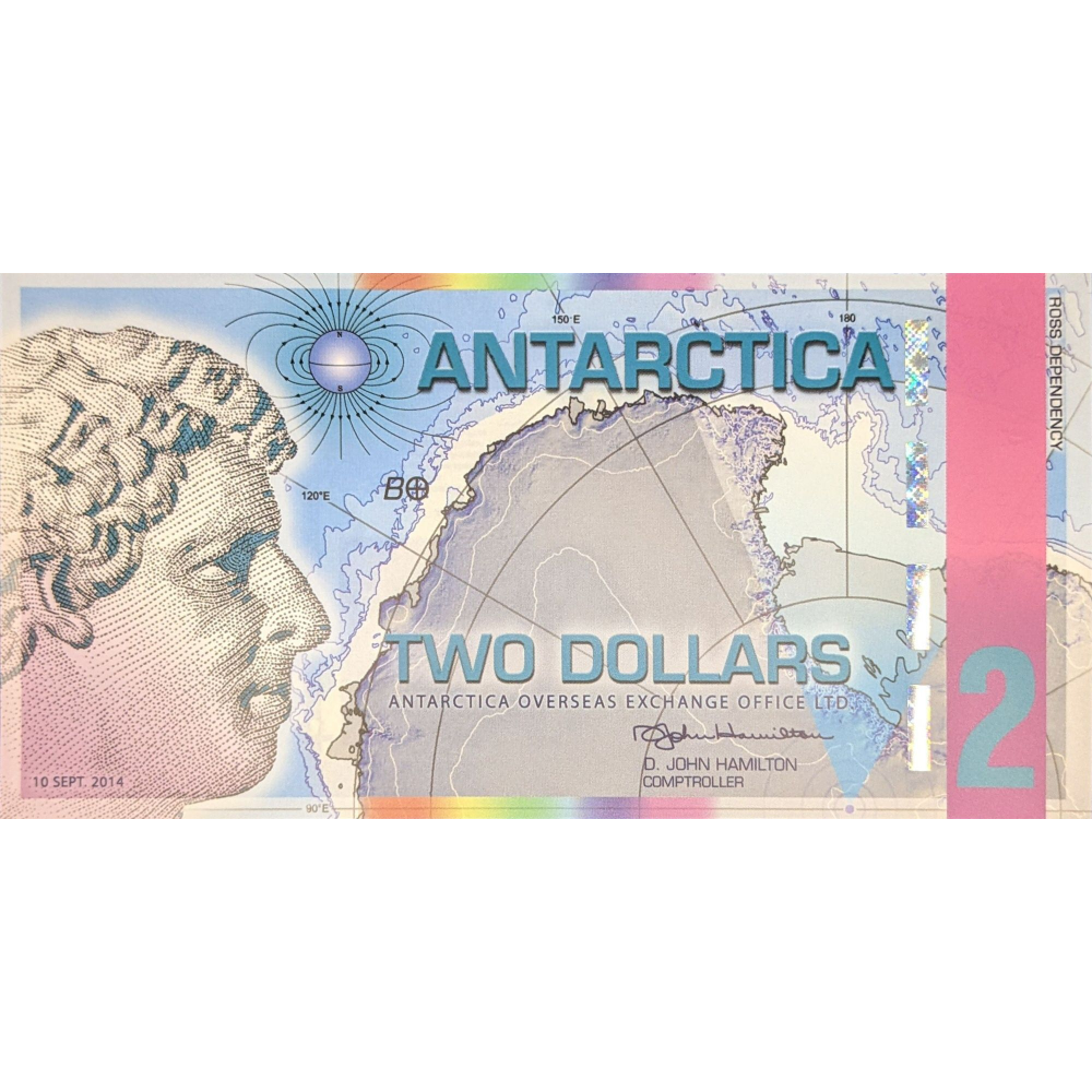 Billete Plastico Antartica 2 Dolares 2014 - Numisfila