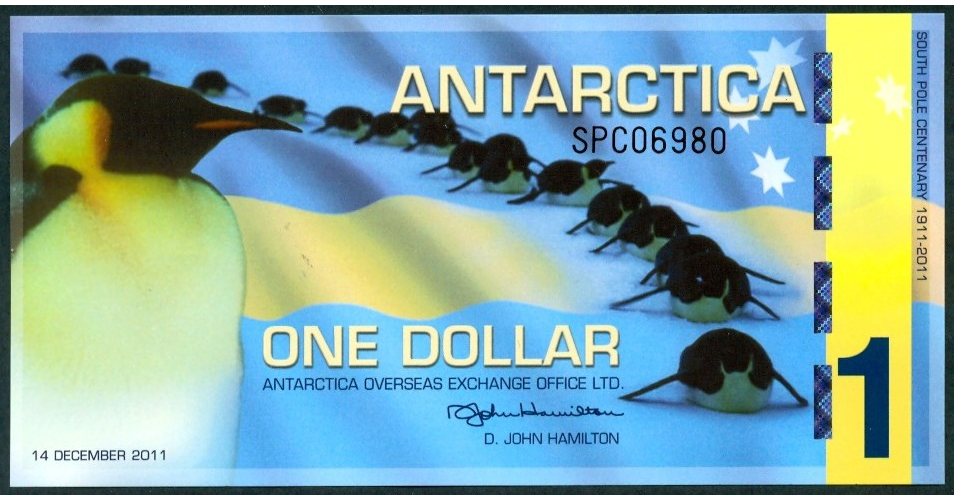 Billete Plastico Antartica 1 Dolar 2008/11 Pinguinos - Numisfila