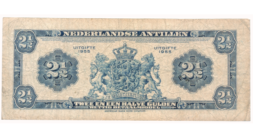 Billete Antillas Holandesas 2½ Gulden 1955 Reina Juliana (1948-1980)  - Numisfila