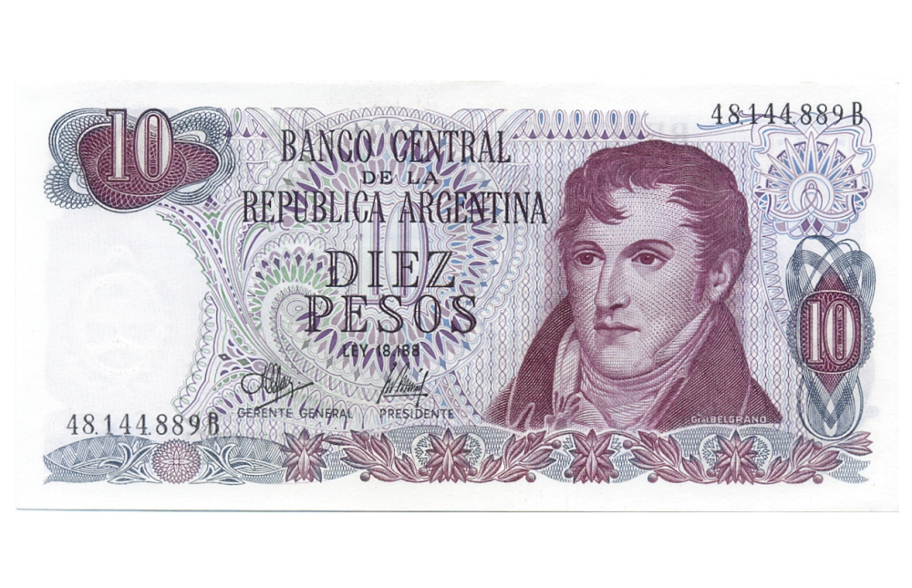 Billete Argentina 10 Pesos 1973-1976 Belgrano - Numisfila