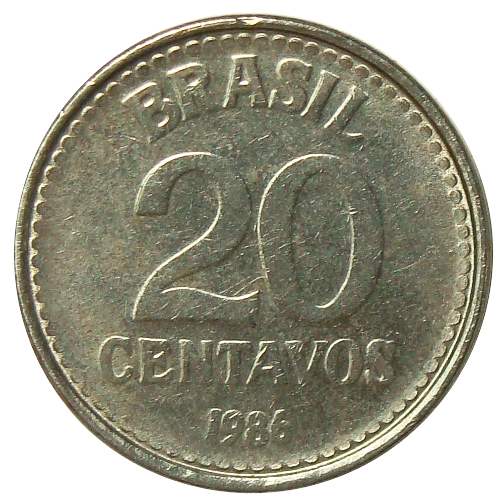 Moneda Brasil 20 Centavos 1986-1988 - Numisfila