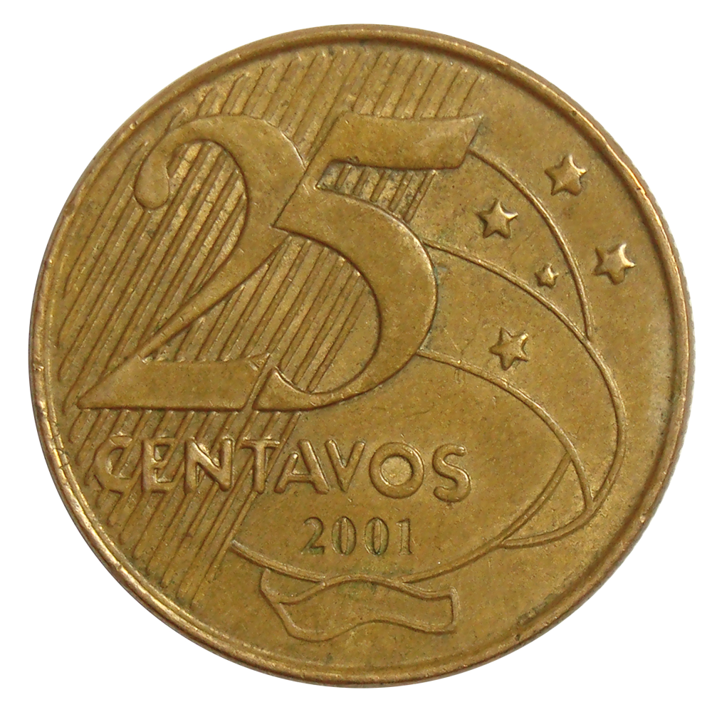 Moneda Brasil 25 Centavos 1998-2013 - Numisfila