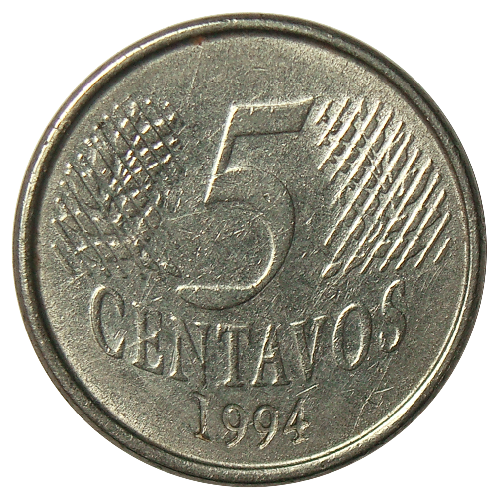 Moneda Brasil 5 Centavos 1994-1997  - Numisfila