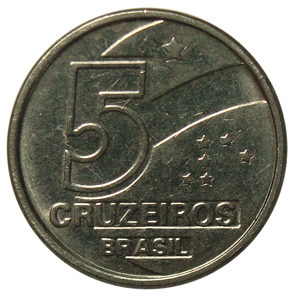 Moneda Brasil 5 Cruzeiros 1990-1991  - Numisfila
