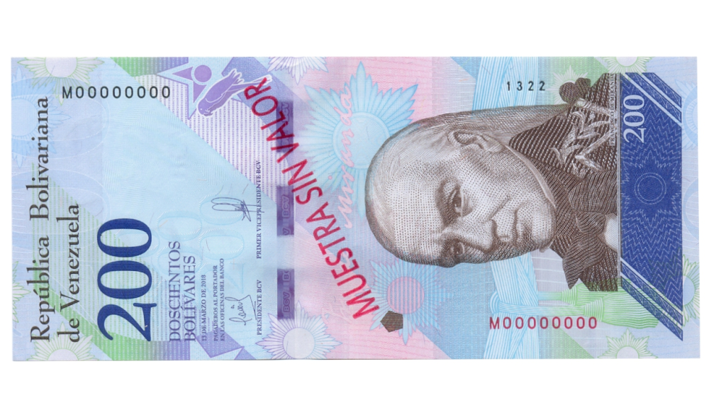 Billete Muestra Sin Valor 200 Bolívares 2018 #1322  - Numisfila