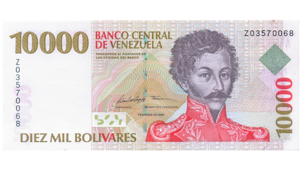 Billete Z8 Reposición 10.000 Bolívares 1998 Serial Z03570068 - Numisfila