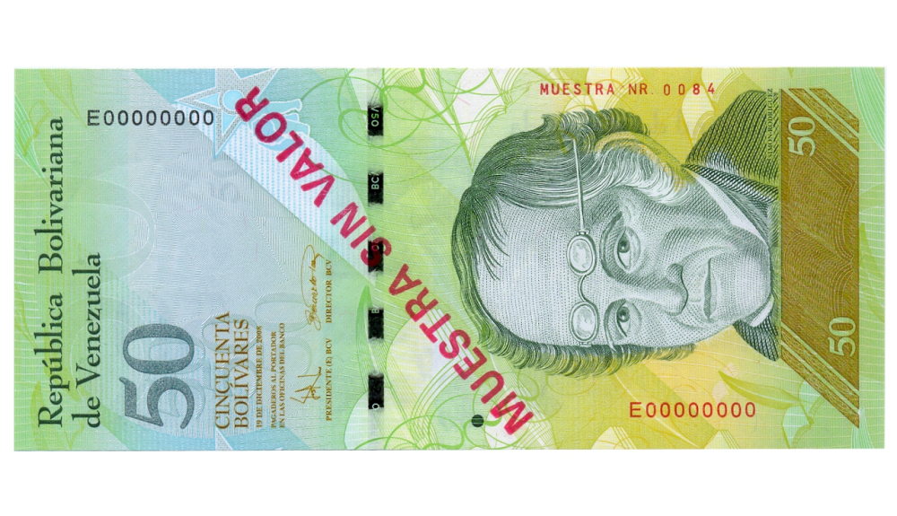 Billete Muestra Sin Valor 50 Bolívares 2008 #0084 - Numisfila