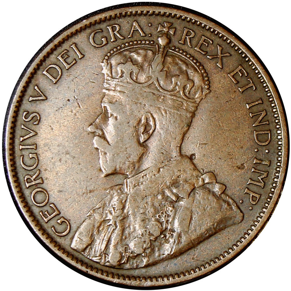 Canadá Moneda de Bronce One Cent 1912 Jorge V  - Numisfila