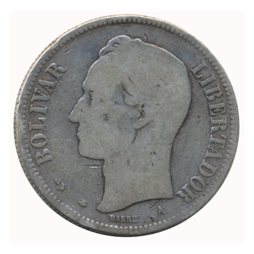 Venezolano 1876 Moneda de Plata - Popularmente 1er Fuerte  - Numisfila
