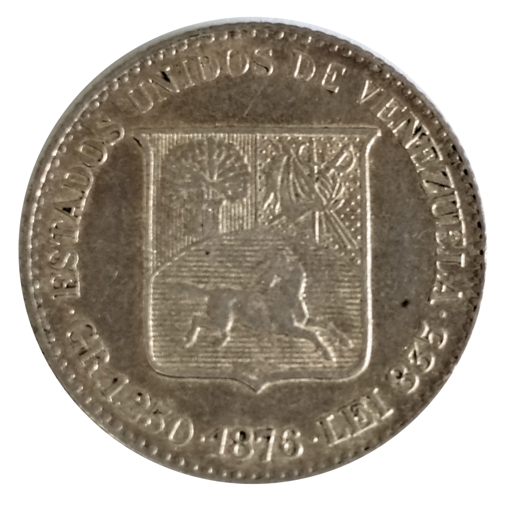 Moneda de Plata 5 Centavos 1876 Ceca A Romana - Medio - Numisfila