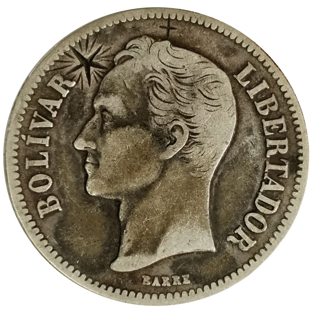 Marca de la Bruja en Moneda 2 Bolívares 1929 - Numisfila