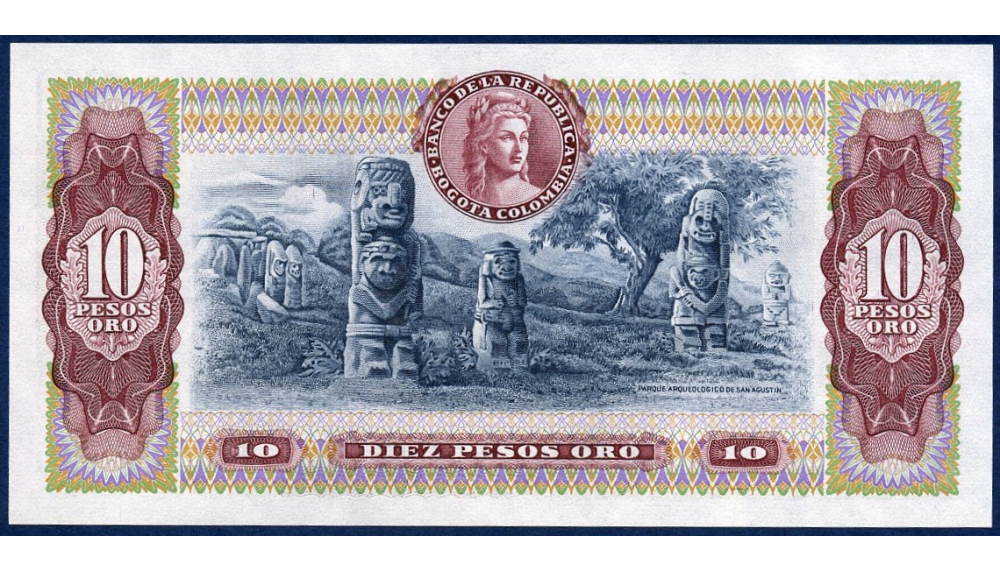 Billete Colombia 10 Pesos de Oro 1980  - Numisfila