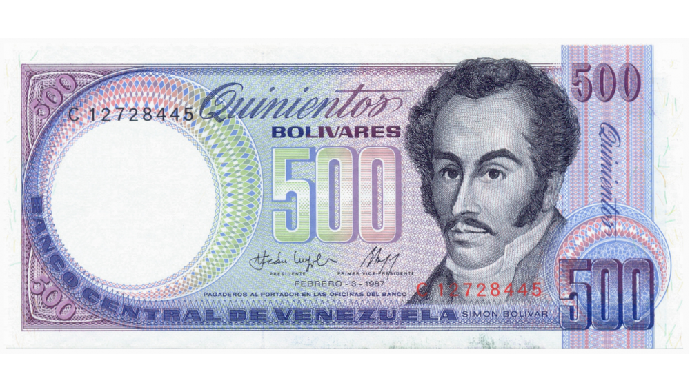 Billete 500 Bolívares 1987 Buen C8 Serial C1278445 - Numisfila