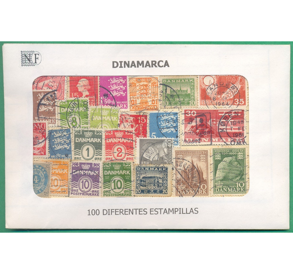 Dinamarca - 100 Estampillas usadas  - Numisfila