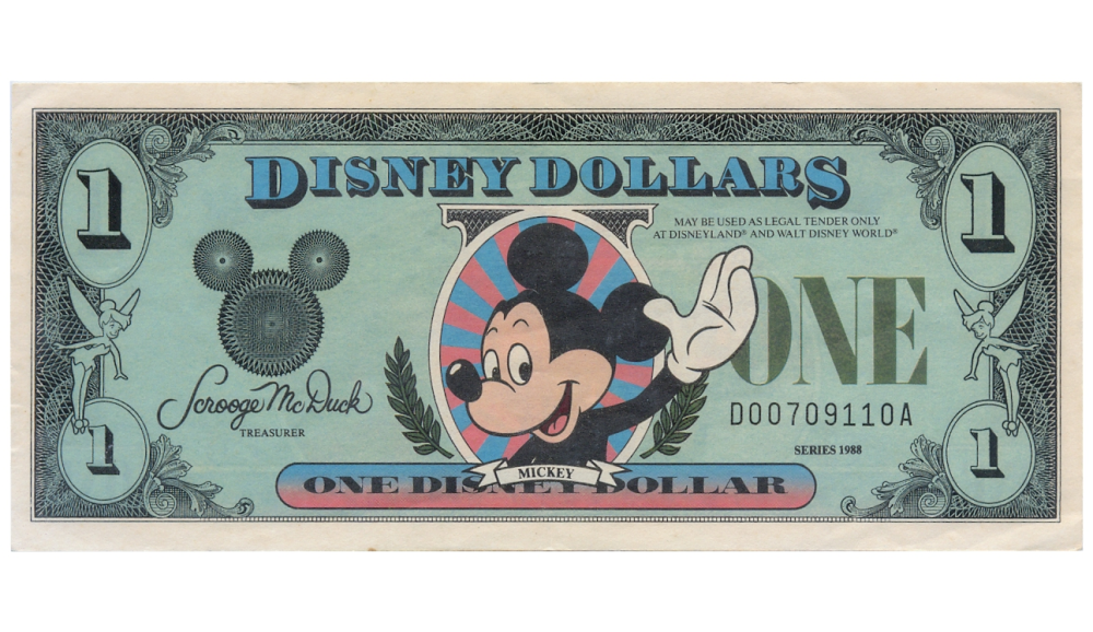 Billete Disney 1 Dólar 1988 Mickey Mouse  - Numisfila