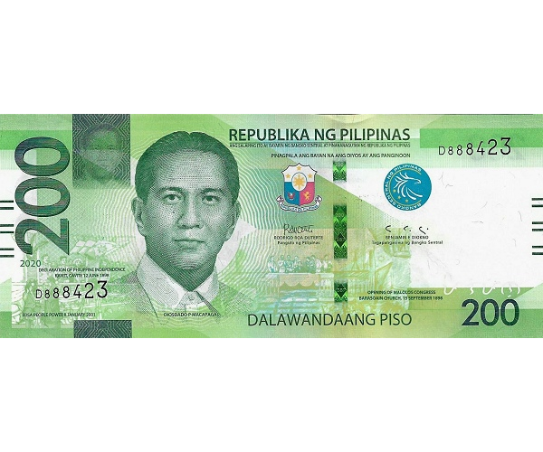 Billete Filipinas 200 Pisos 2020 Tarsero Filipino - Numisfila