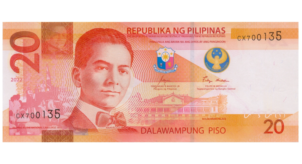 Billete Filipinas 20 Piso 2022  - Numisfila