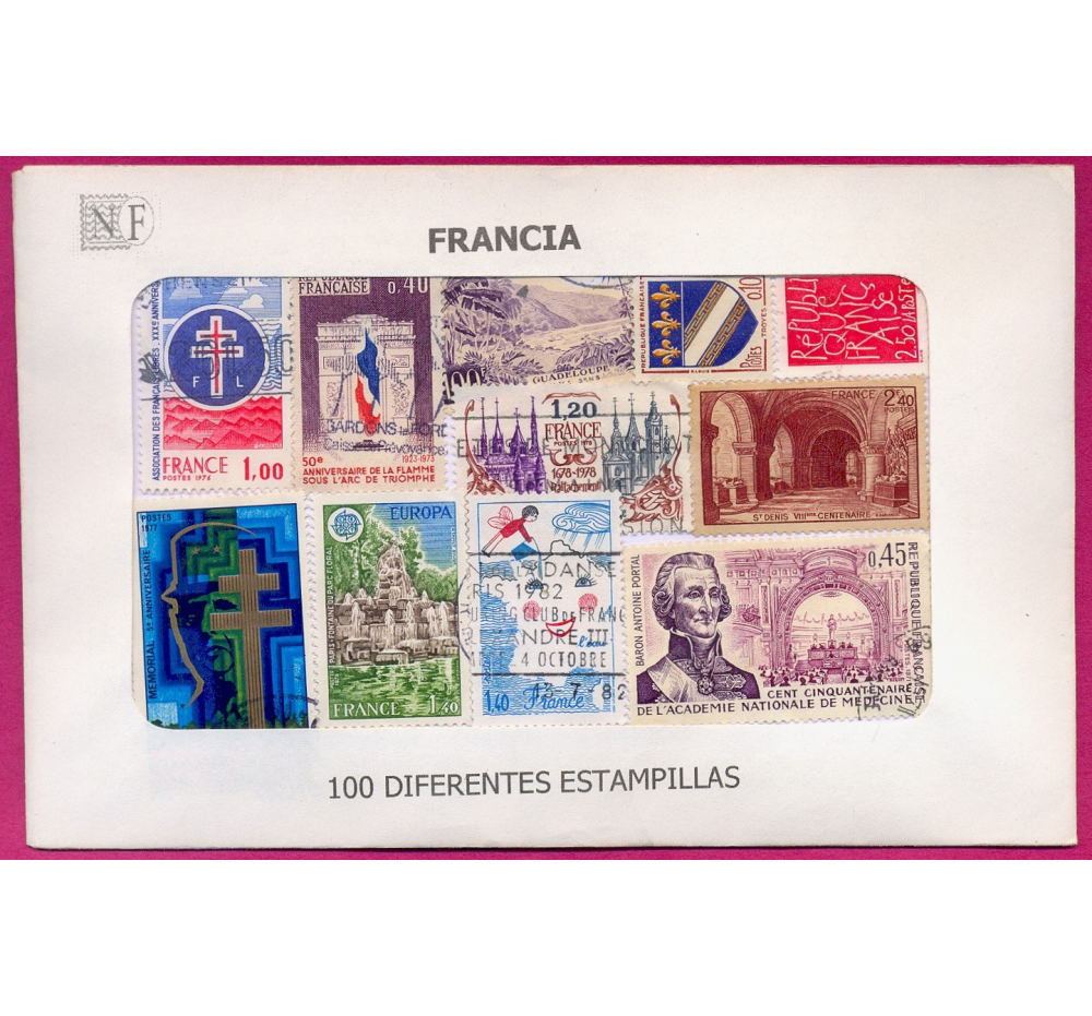 Francia - 100 Estampillas usadas  - Numisfila