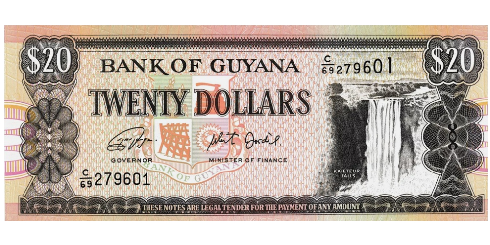 Billete Guyana 20 Dólares  2018 Las Cataratas Kaieteur - Numisfila