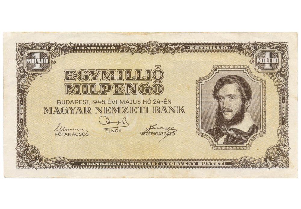 Billete Hungria 1.000.000 Milpengo 1946 Lajos Kossuth - Numisfila