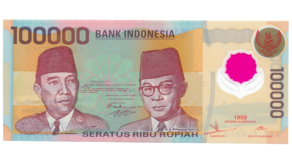 Billete Plástico Indonesia 100000 Rupiah 1999 - Numisfila