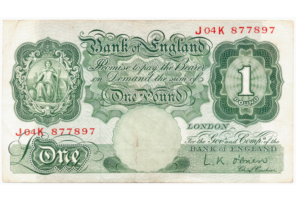Billete Inglaterra 1 Pound 1928-1948 Britannia - Numisfila
