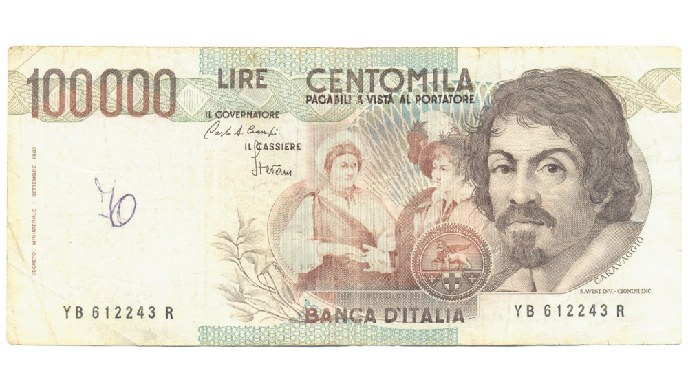 Billete Italia 100.000 Lire 1983 Caravaggio - Numisfila
