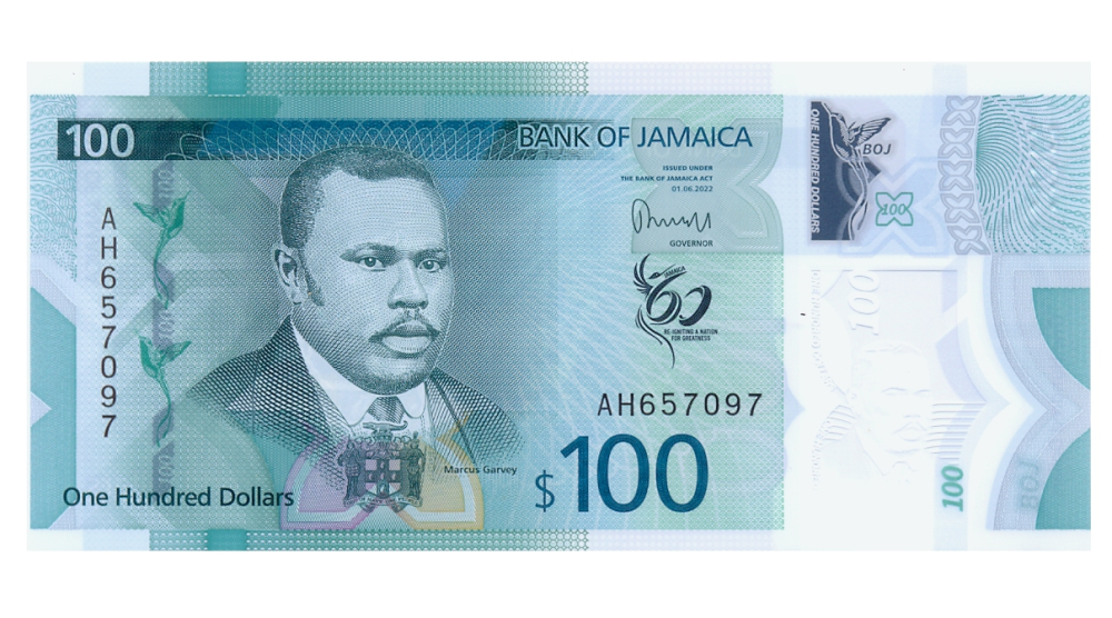 Billete Plástico Jamaica 100 Dólares 2022-23 Conmemorativo   - Numisfila