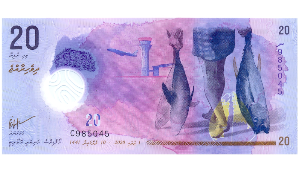 Billete Plástico Maldivas 20 Rufiyaa 2020 - Numisfila