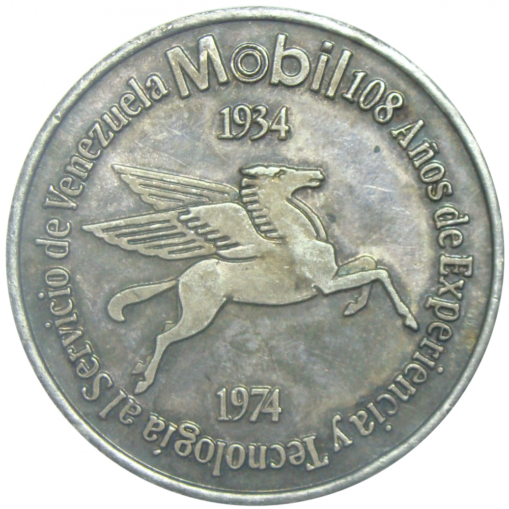 Medalla de Plata ExxonMobil 40 Años en Venezuela 1974 - Numisfila