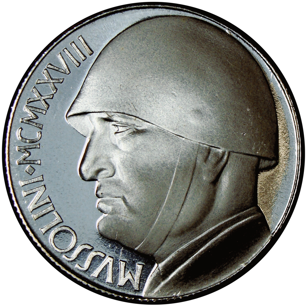 Replica 1983 Italia Moneda 20 Liras 1943 Benito Mussolini - Numisfila