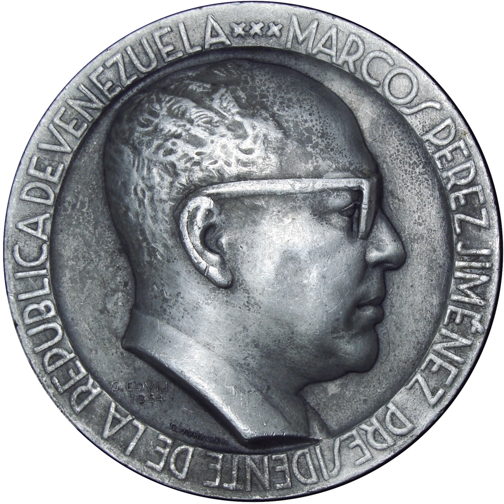Medalla Plateado Marcos Pérez Jiménez Presidente de la República de Venezuela - Numisfila