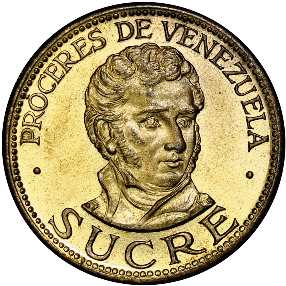 Medalla Sucre Próceres Venezuela y 450 Años Cumaná Banco Fomento Italcambio - Numisfila