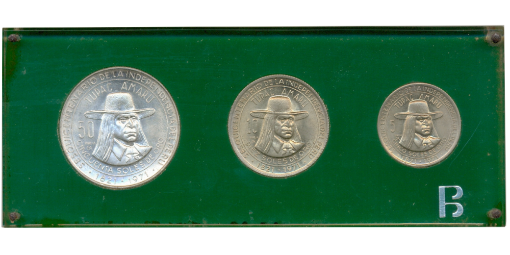 Perú 3 Monedas 1971 Set de 5, 10 y 50 Soles de Oro - Numisfila