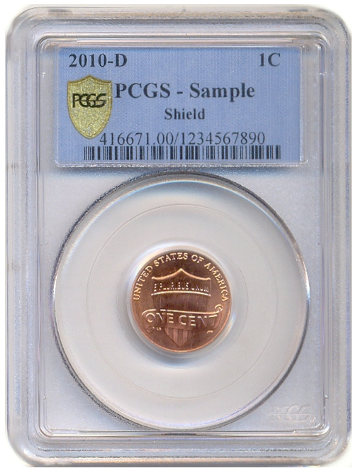 PCGS Sample Shield - Escudo EE. UU. Moneda 1 Cent 2010 D - Numisfila