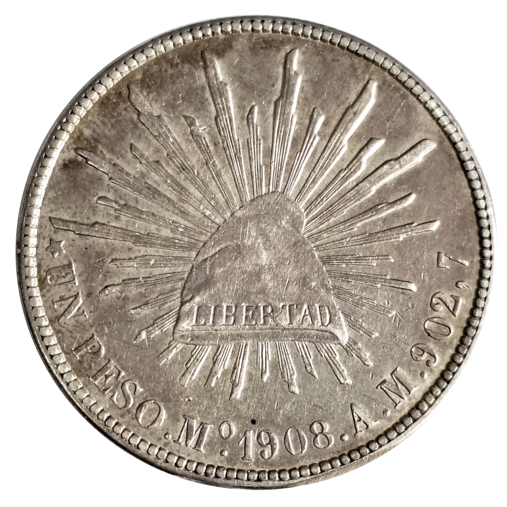 Moneda de Plata Mexico 1 Peso 1908 M° - Numisfila