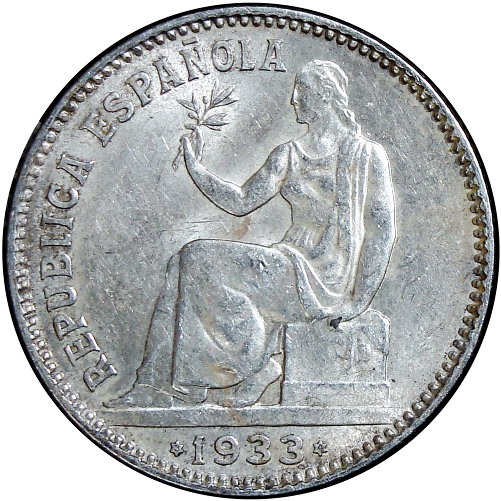 España 1 Peseta 1933 *3*4* 1934 2da República Moneda de Plata  - Numisfila