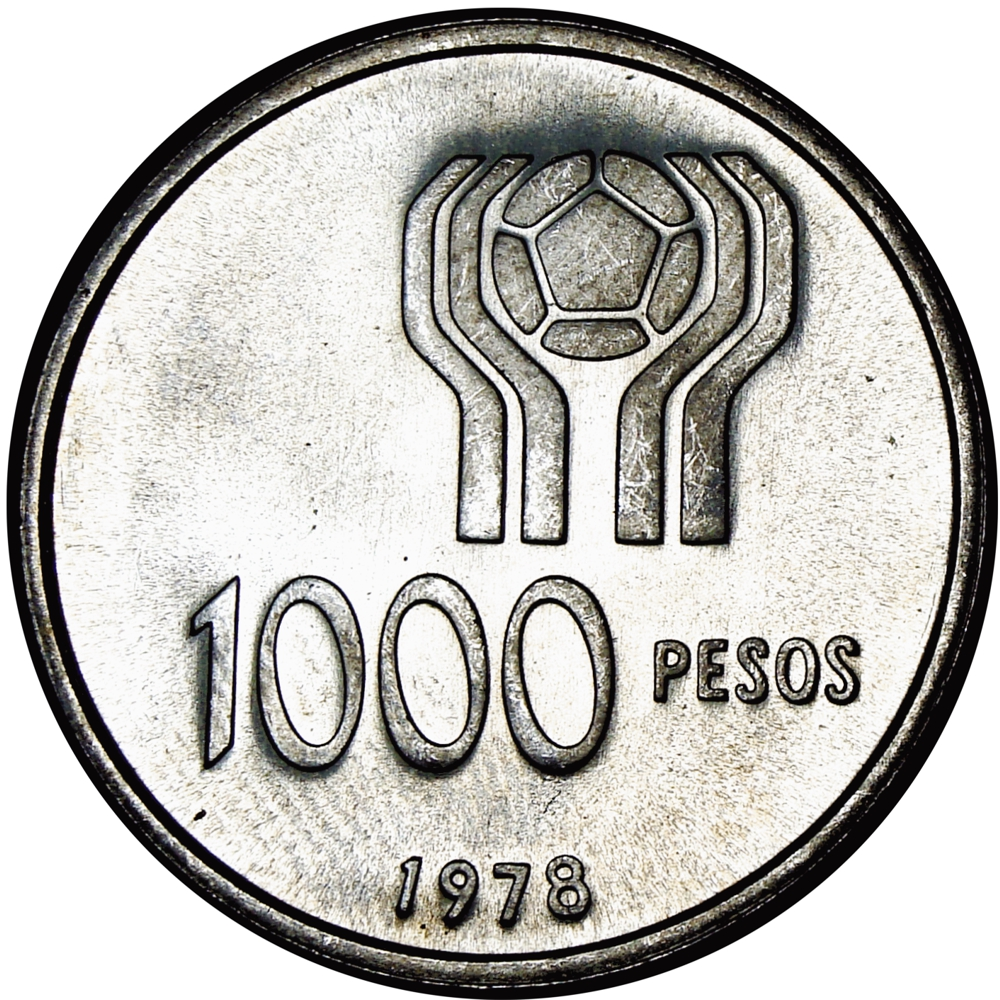 Moneda de Plata Argentina 1000 Pesos 1978 Copa Mundial de Fútbol - Numisfila