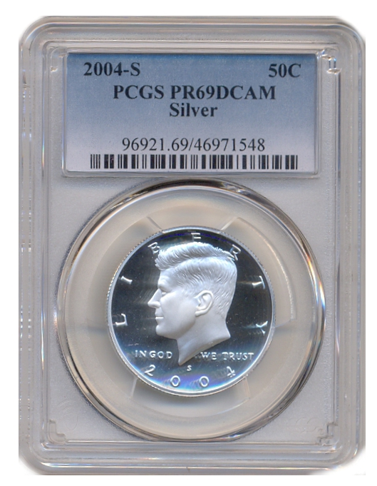 Moneda de Plata Proof EE.UU. ½ Dollar 2004 S PCGS PR69DCAM Kennedy - Numisfila