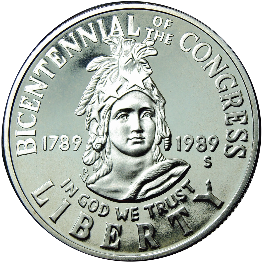 Moneda Proof EE.UU. ½ - Half Dollar 1989 S Bicentenario Congreso - Numisfila