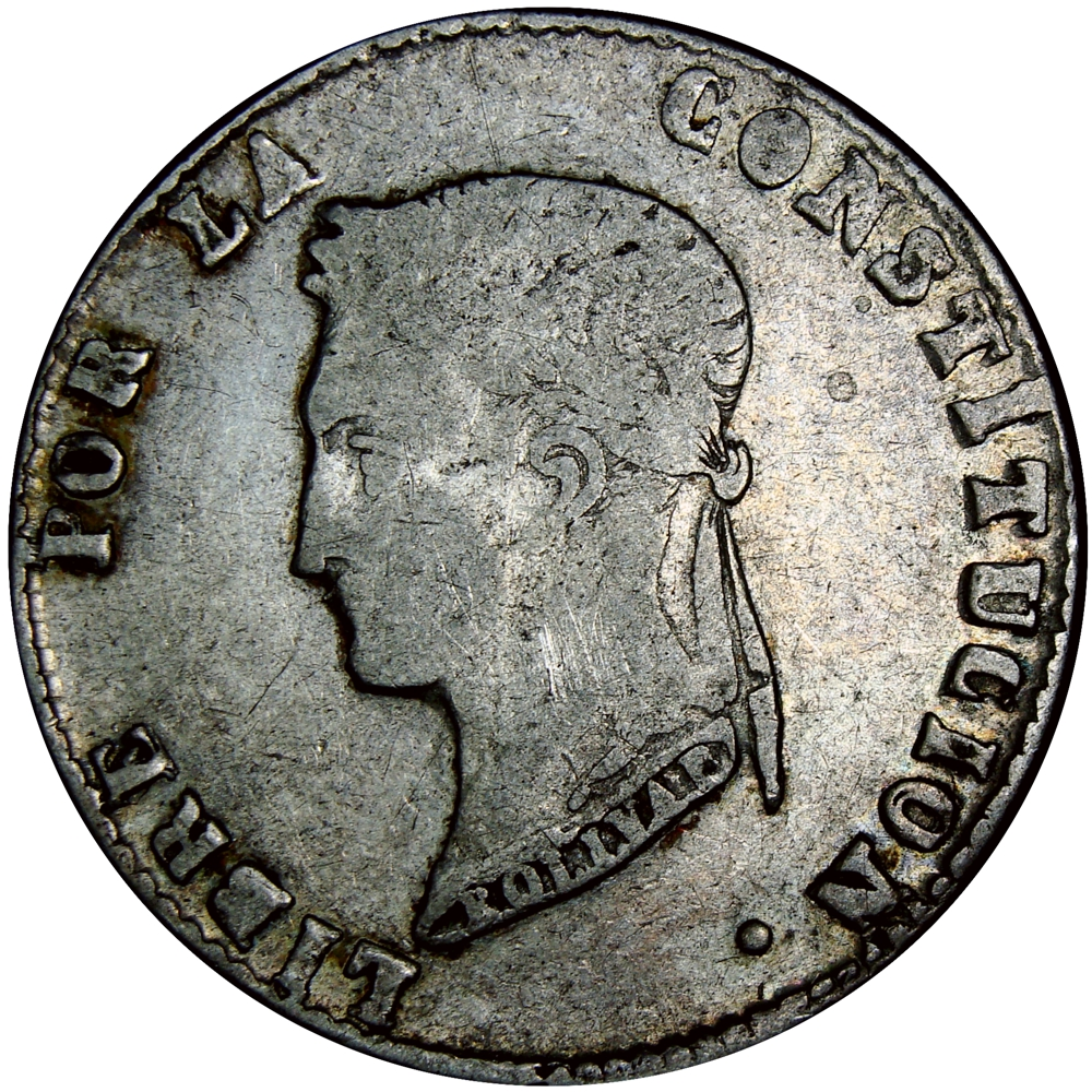 Moneda de Plata Bolivia 4 Soles 1856 FJ  Simón Bolívar - Numisfila