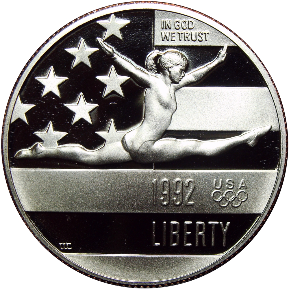 Moneda Proof EE.UU. ½ - Half Dollar 1992 S Gimnasta Juegos Olímpicos Barcelona 1992 - Numisfila