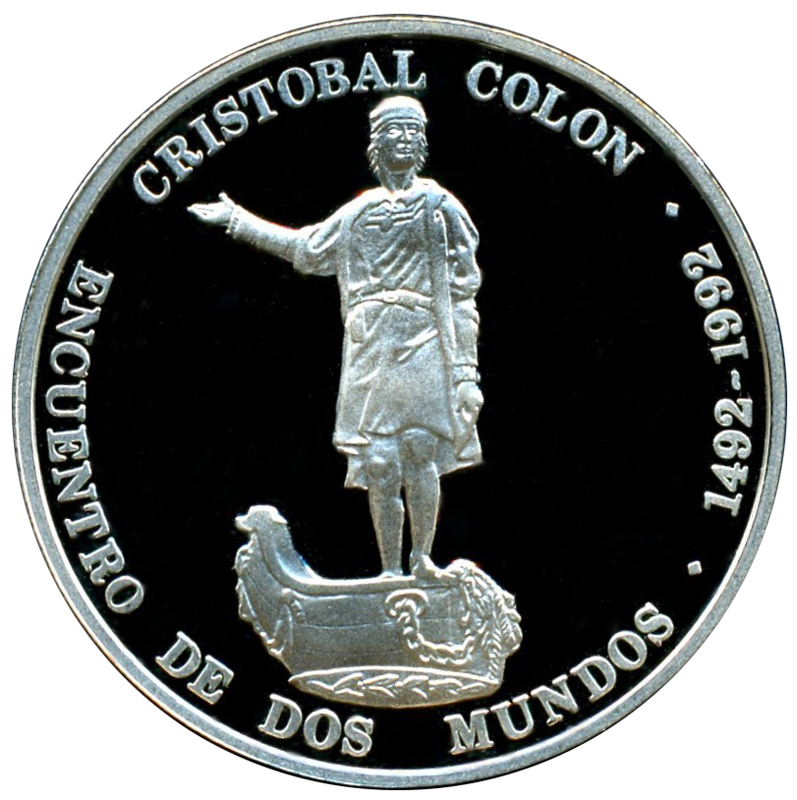 Moneda 1100 Bolívares 1991 Encuentro de Dos Mundos Cristóbal Colón - Numisfila