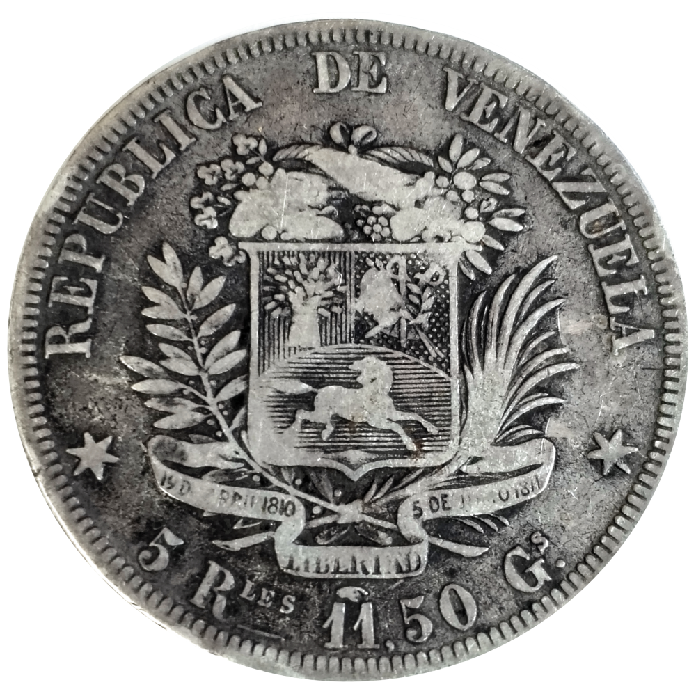 Moneda 5 Reales - 50 Centavos 1858 Libertad  - Numisfila