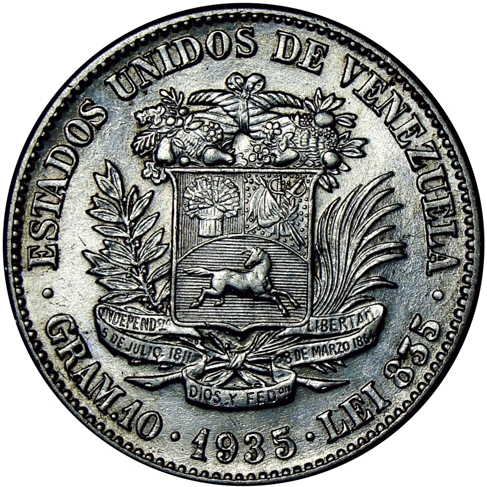 Venezuela Moneda 2 Bolívares de Plata 1935 - Numisfila