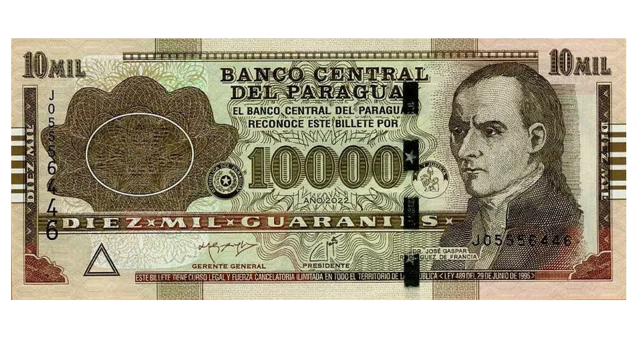 Billete Paraguay 10000 Guaraníes 2022 - Numisfila